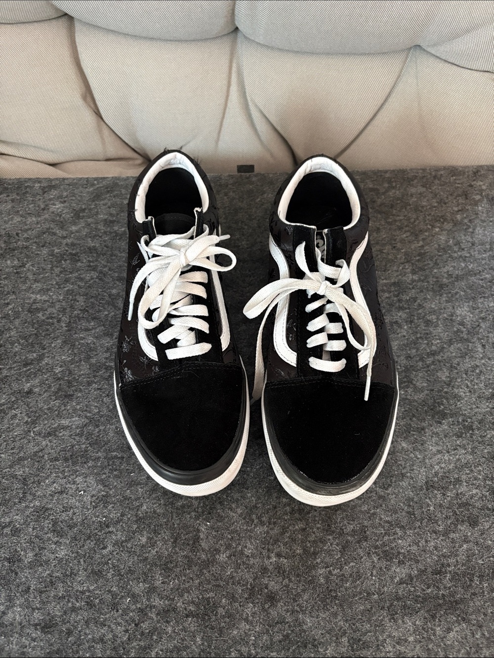 Women’s Black Low-Top Platform Van Lace-Up Sneakers